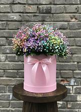 Цветочная композиция из Гипсофила и Розы в шляпной коробке #REPLACE_PRED# Тетюшах