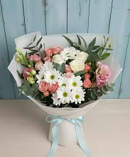 Букет цветов из:  Розы, Лизиантусы и Хризантемы в Тетюшах