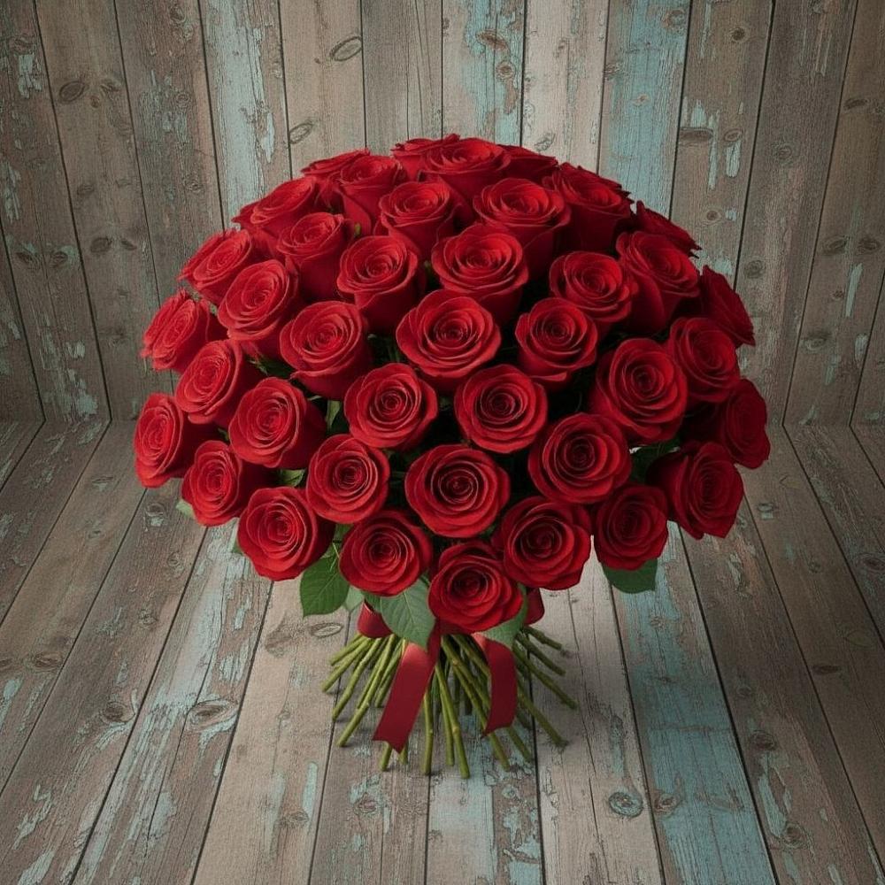 Букет 55 Красных роз Фридом в Тетюшах