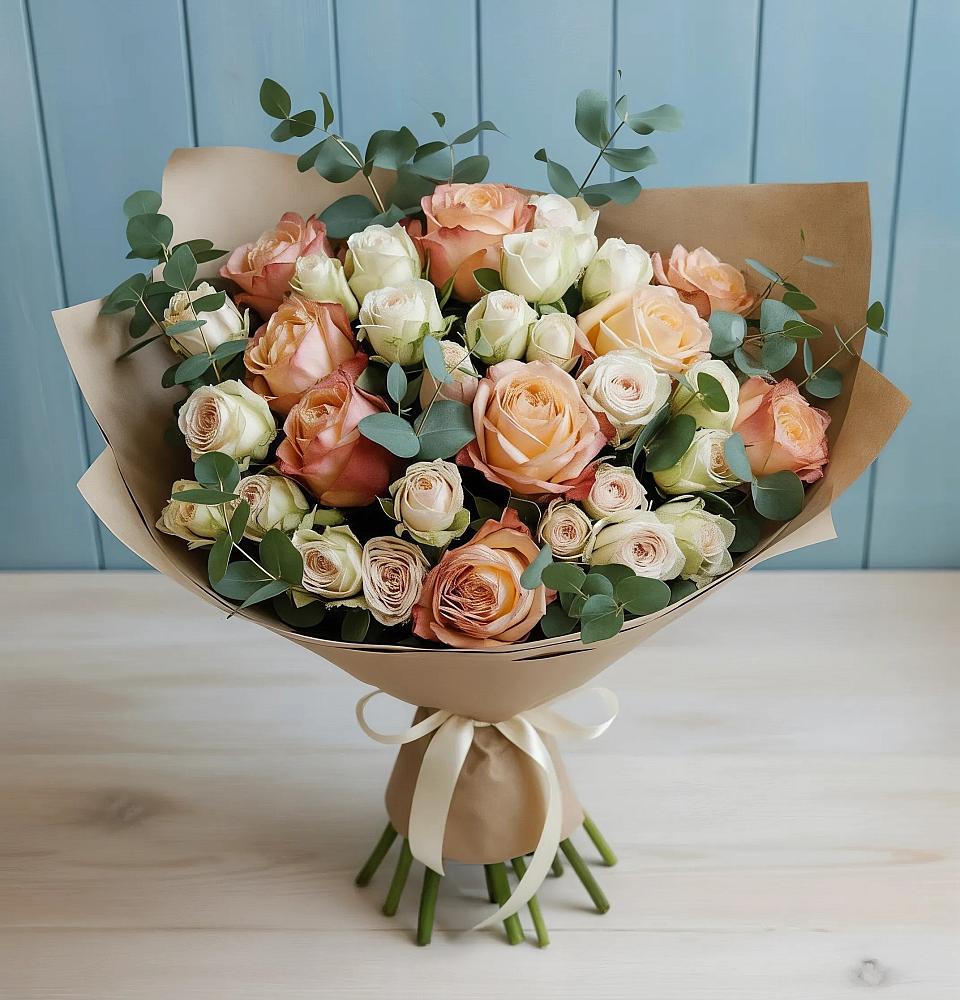 Букет цветов из: Альстромерии и Розы в Тетюшах