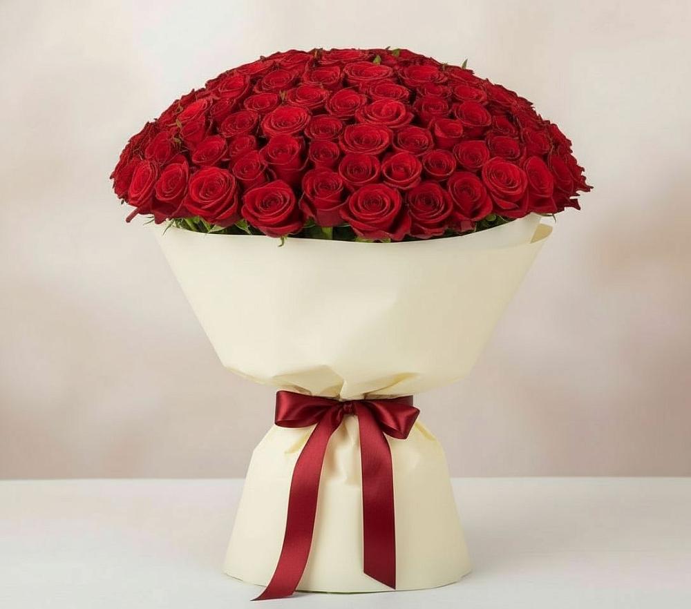 Букет 101 Красная роза Милано в Тетюшах