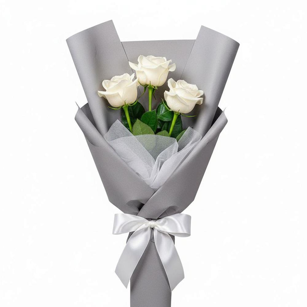 Букет 3 белые розы в Тетюшах