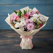 Букет цветов из:  Хризантемы, Альстромерии и Розы в Тетюшах