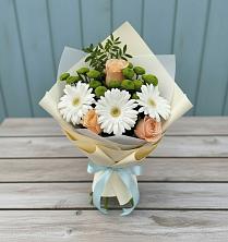 Букет цветов из:  Герберы, Розы и Хризантемы в Тетюшах