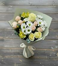 Букет цветов из:  Альстромерии, Розы и Хризантемы в Тетюшах
