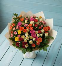 Букет Микс из разноцветных кустовых роз #REPLACE_PRED# Тетюшах